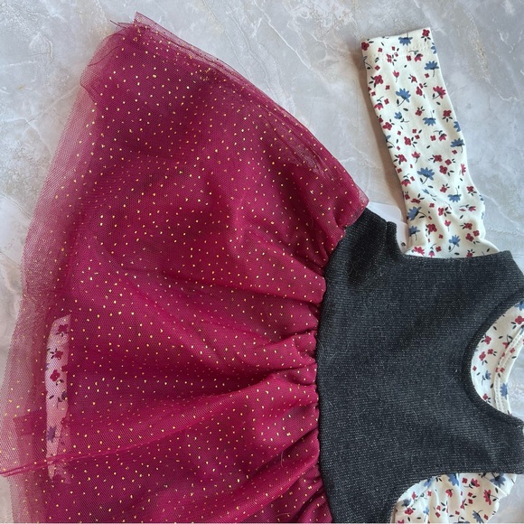 Baby starters tulle floral chambray dress 6 months new with tags fall holiday - Picture 7 of 9